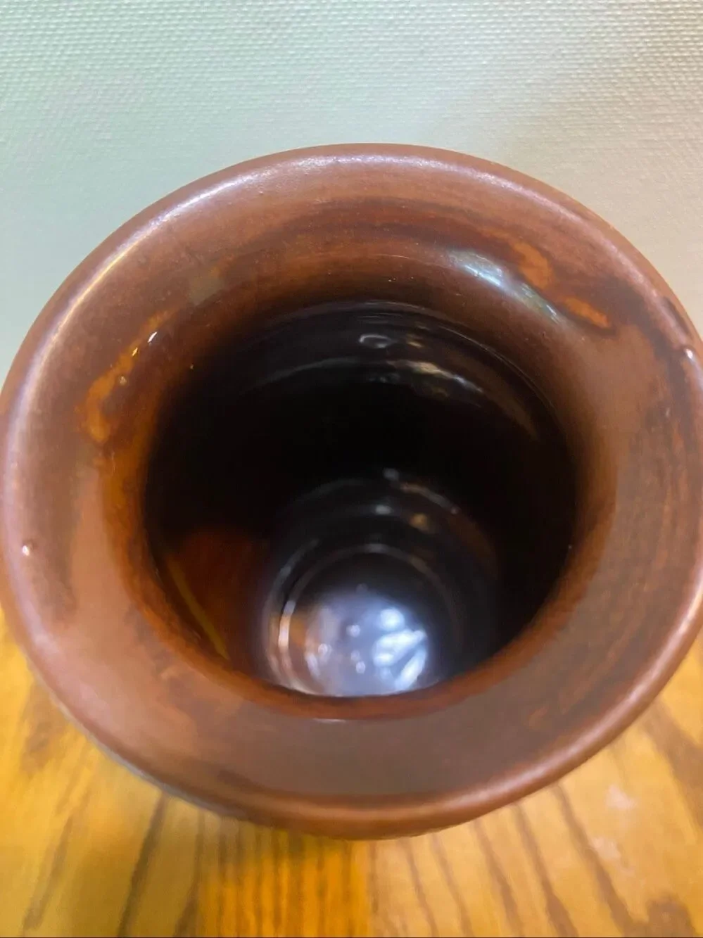 Clouds Folsom Vintage Studio Pottery Vase 1973 Brown Green Drip Glaze Boho